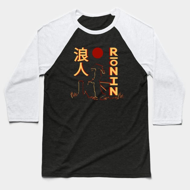 Ronin 浪人 Baseball T-Shirt by Dakimakipai